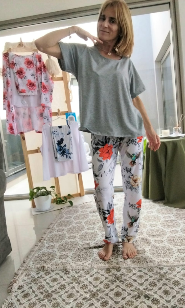 Conjunto de pijama de media estación en algodón y modal